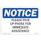 Signmission OSHA Sign, 10" H, Rigid Plastic, Please Pick Up Phone For Immediate Assistance Sign, Landscape OS-NS-P-1014-L-17549 - alternate 1